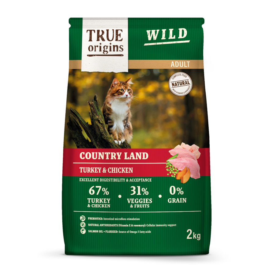 Ração True Origins para Gatos Adultos com Frango Selvagem e Peru