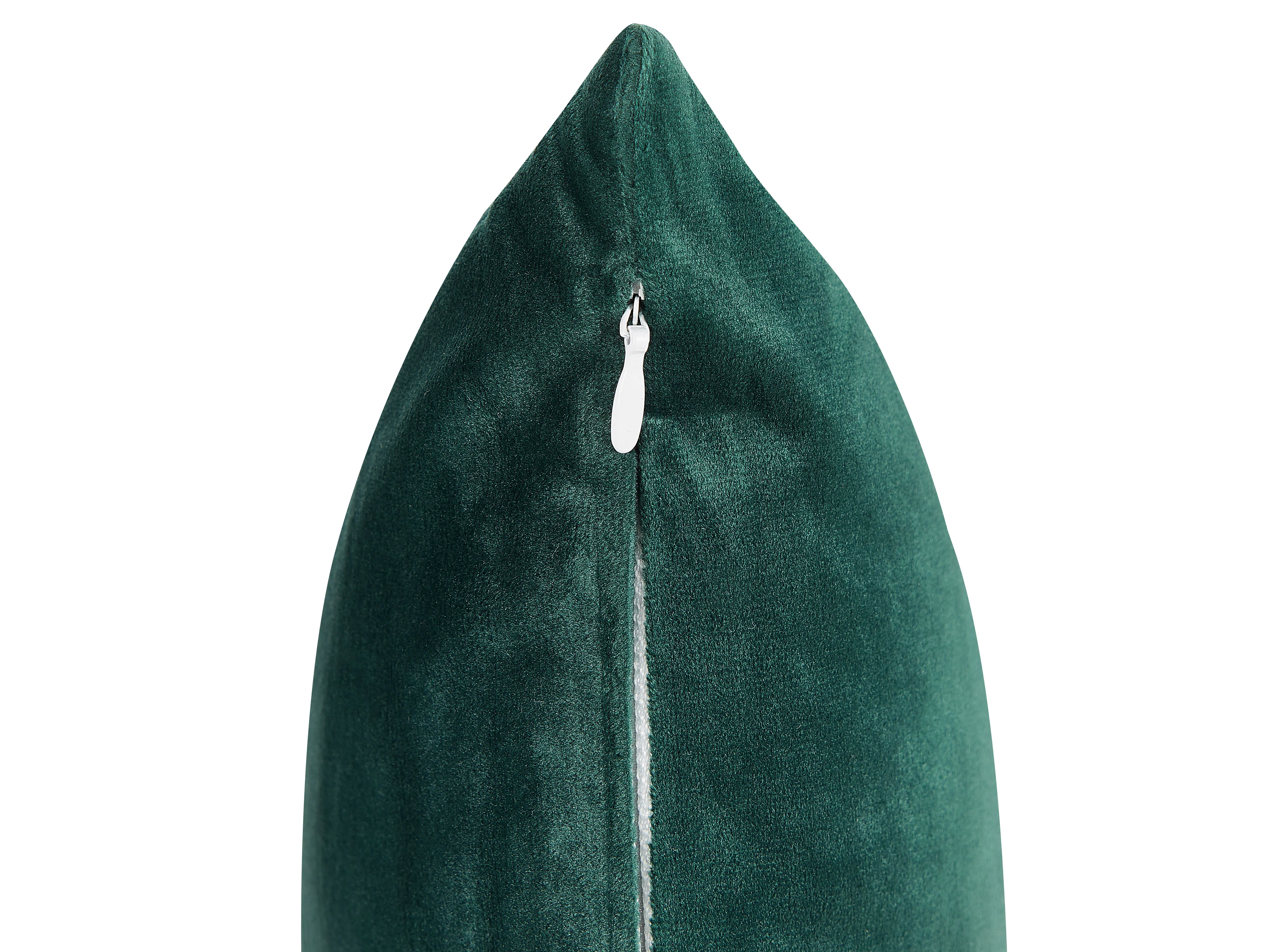 Set van 2 sierkussens CEROPEGIA Fluweel 45 x 45 cm Smaragdgroen geometrisch patroon