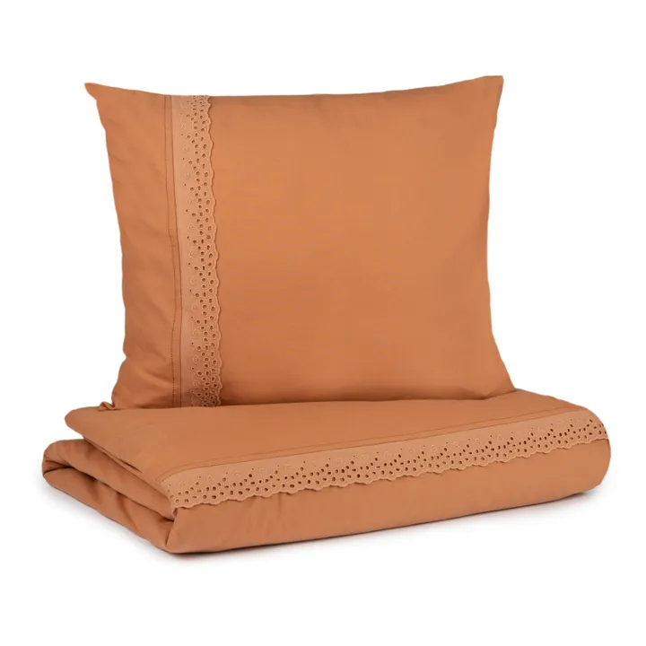Nobodinoz Parure de lit Vera en coton bio | Terracotta