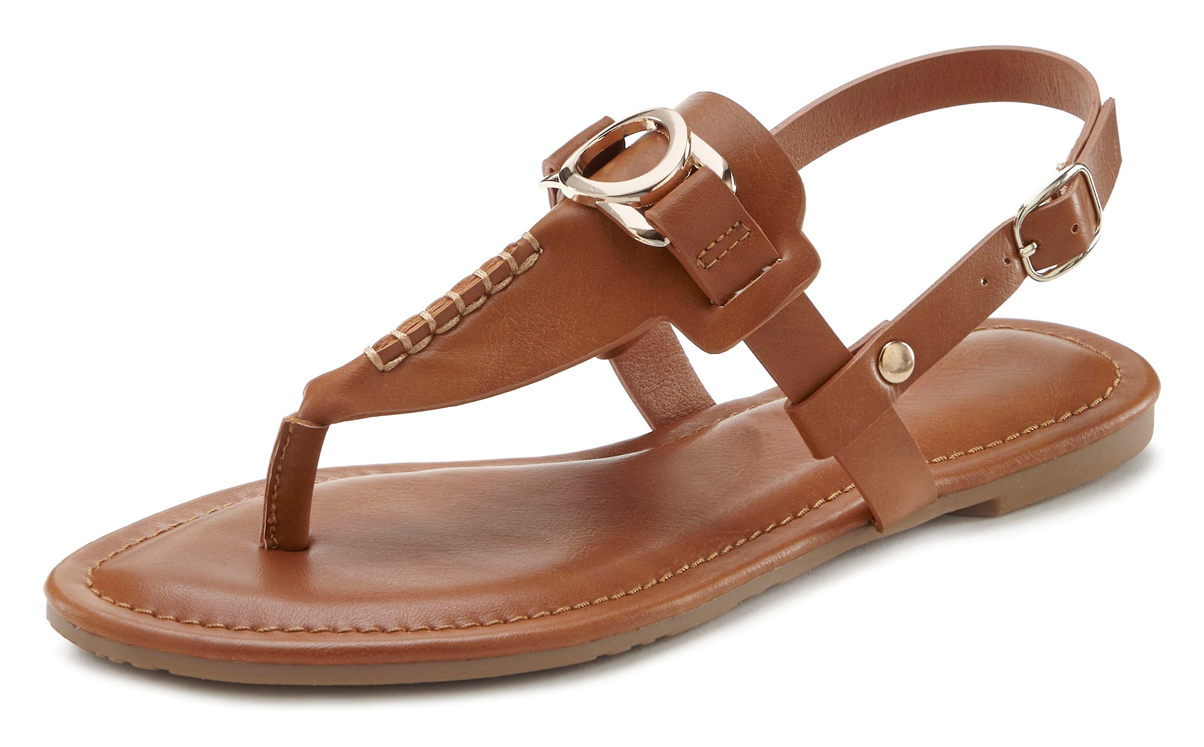 Vivance Zehentrenner  Sandale, Pantolette mit Schmuckelement VEGAN