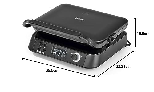 N8WERK Premium Gaufrier Midnight Edition | 1600 W | 5 programmes | 7 niveaux de brunissage | écran LCD | compte à rebours | plaques chauffantes extra profondes pour des gaufres extra aérées : Cuisine et Maison