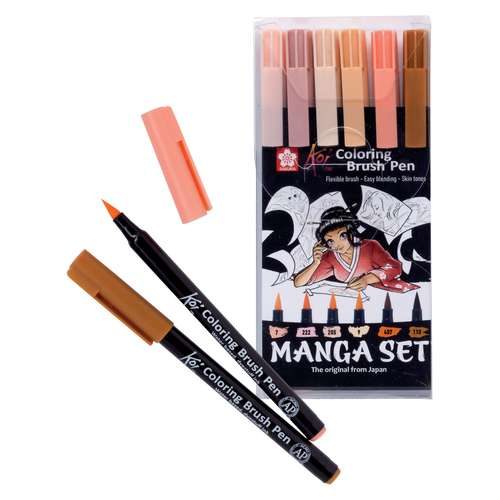 SAKURA® Koi Coloring Brush Pen MANGA-Set
