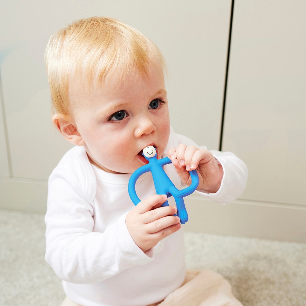 Matchstick Monkey Beißring und Gelapplikator Blau