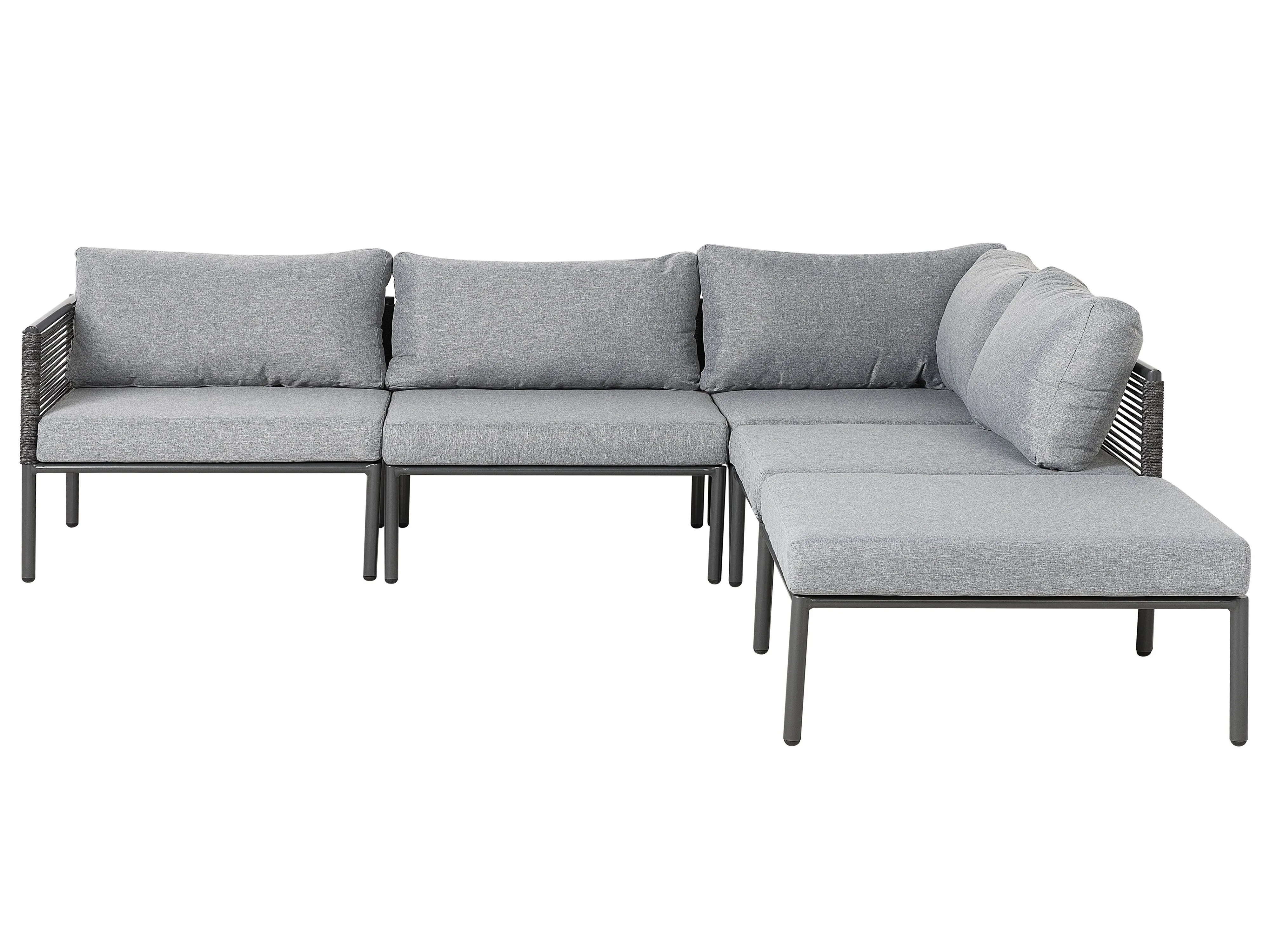 Tuin hoekloungeset met tafel 6-zits FORANO Metaal Grijs