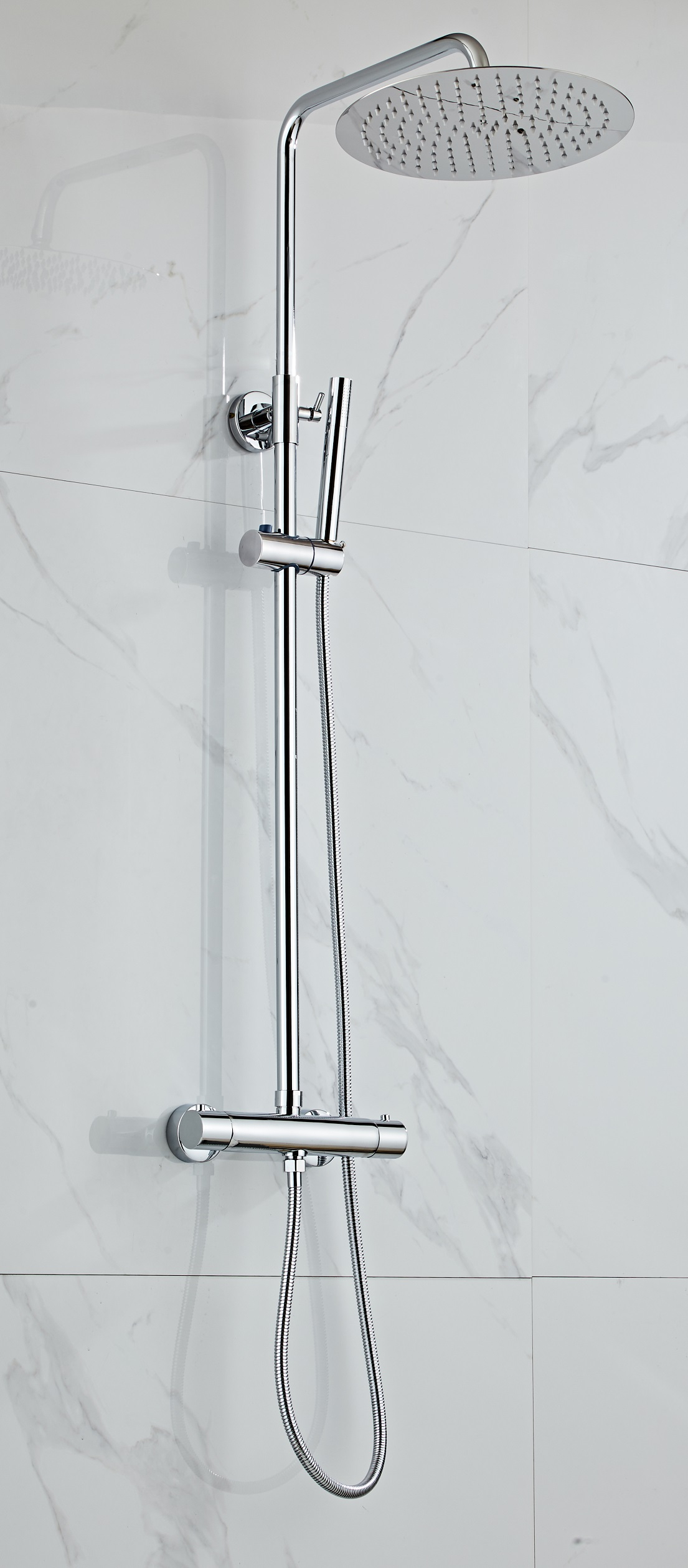 Saniclear Talpa opbouw regendouche chroom 30cm hoofddouche staafhanddouche