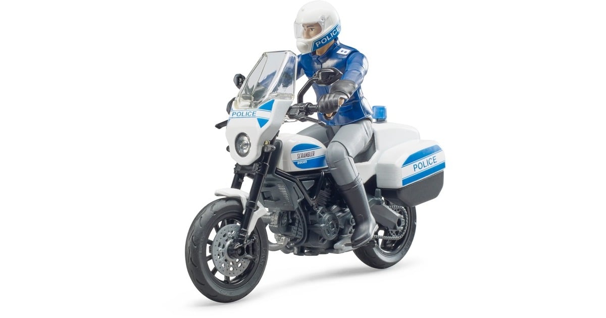 bruderbworld Scrambler Ducati Politiemotor Modelvoertuig  (62731)