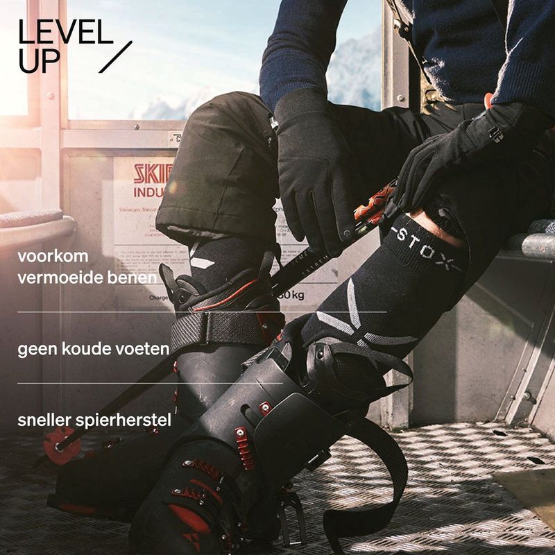 STOX - Energy Socks - Compressiekousen - Zwart - Merinowol