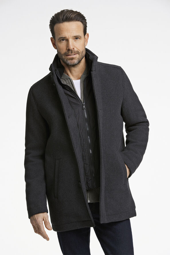 Bison Relaxed-fit wool car coat Grå