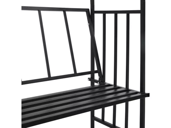 Voûte de jardin avec banc Noir 128x50x207 cm Fer