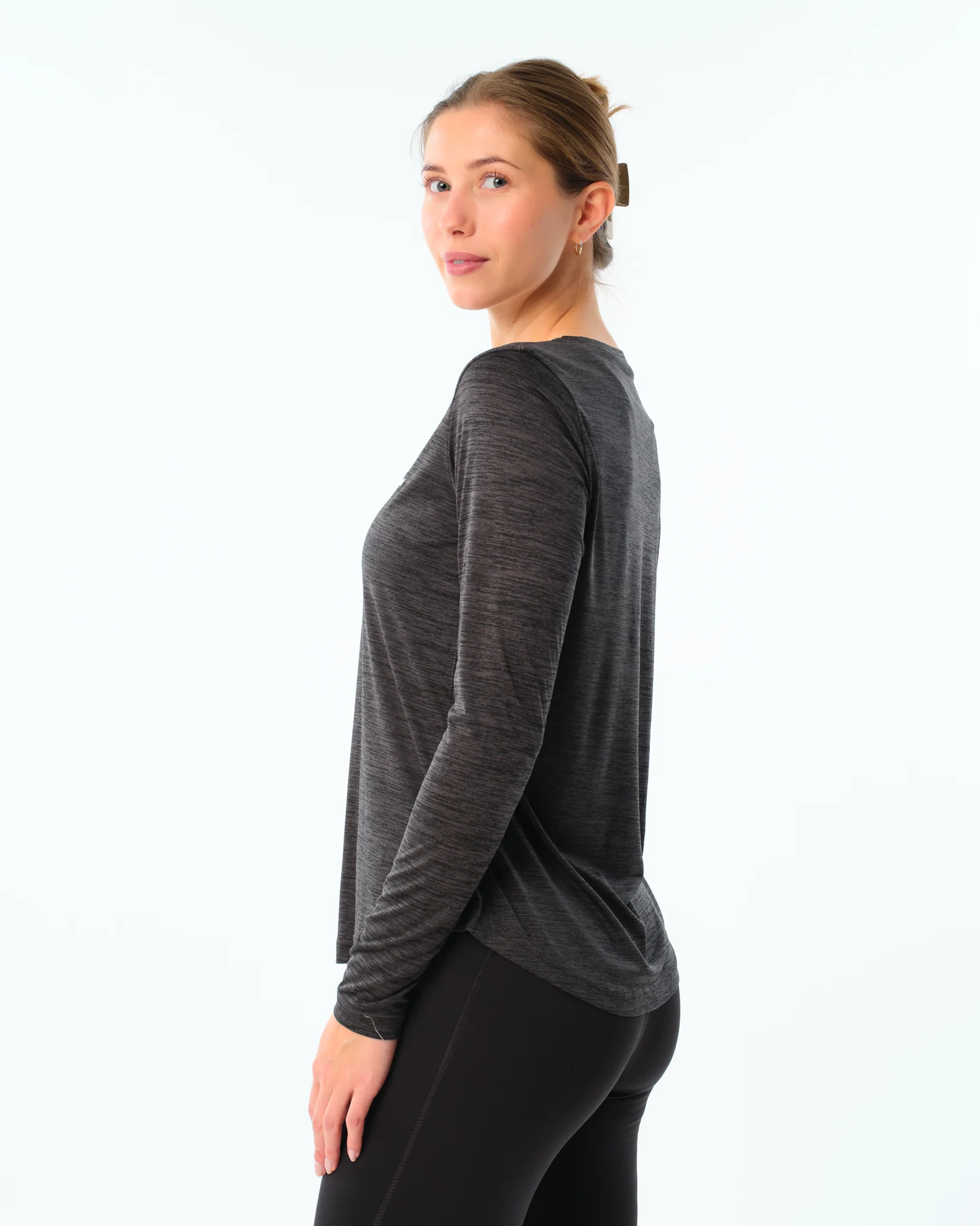 LEVITY Essential Marl Long Sleeve Dark Grey Marl