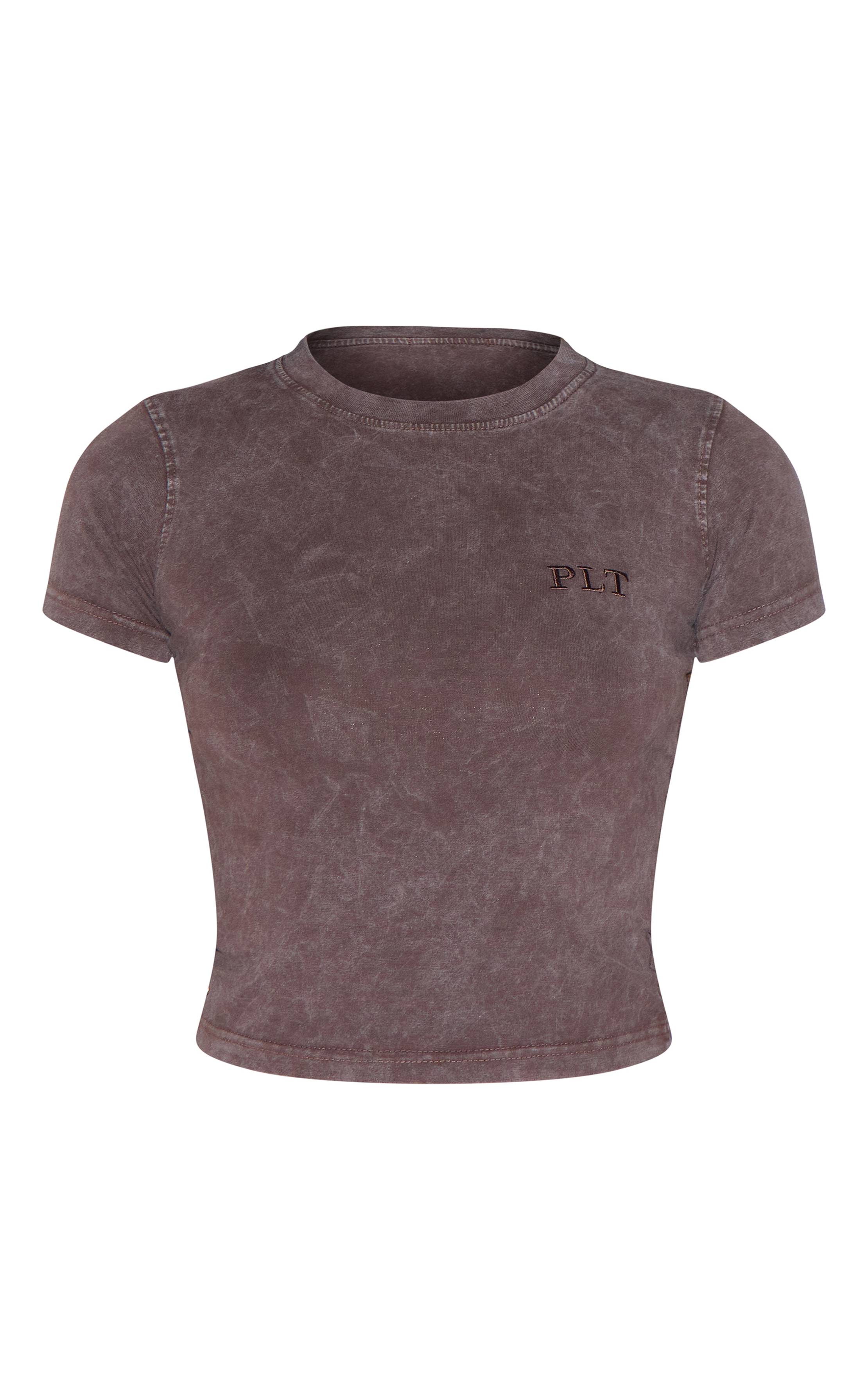 Chocolat T-shirt Ajusté Délavé