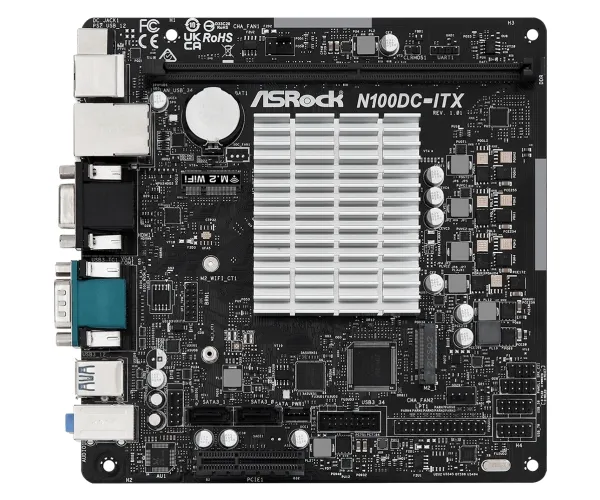 ASRock N100DC-ITX - Bundkort - mini ITX - Intel N-series N100 - Gigabit LAN - onboard grafik - HD Audio (8-kanaler)