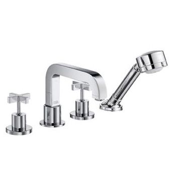 Hansgrohe AXOR Citterio afbouwdeel voor 4-gats tegelrandkraan m. kruisgreep z. plaat chroom