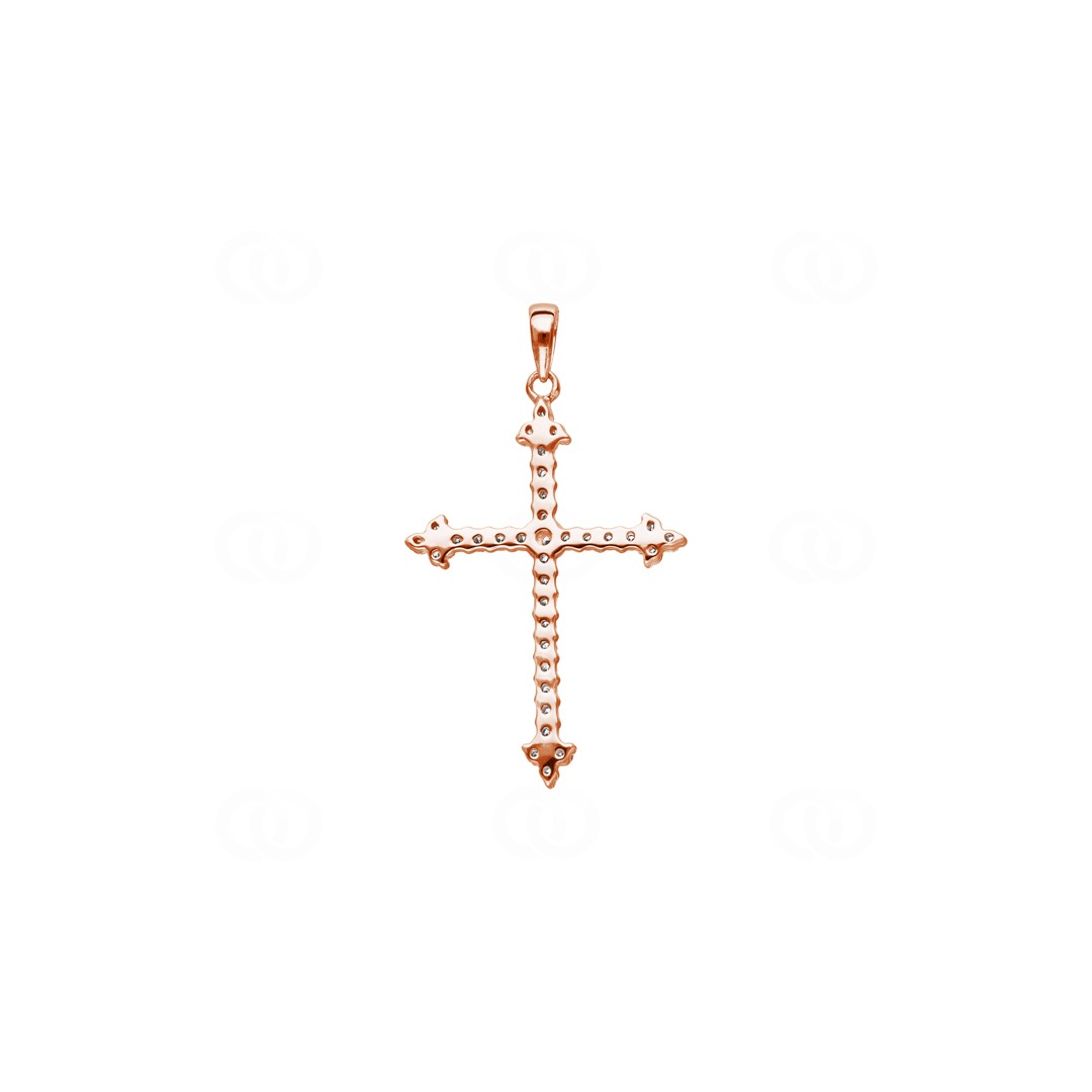 Kreuzanhänger 750/18 K Roségold mit Diamanten 0.26 ct H/si