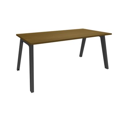 Bureau simple STEELY - L180 cm - Bureau de départ - Pieds carbone - plateau imitation noyer