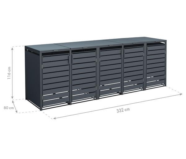 Westmann Mülltonnenverkleidung Kubus 5er Box,