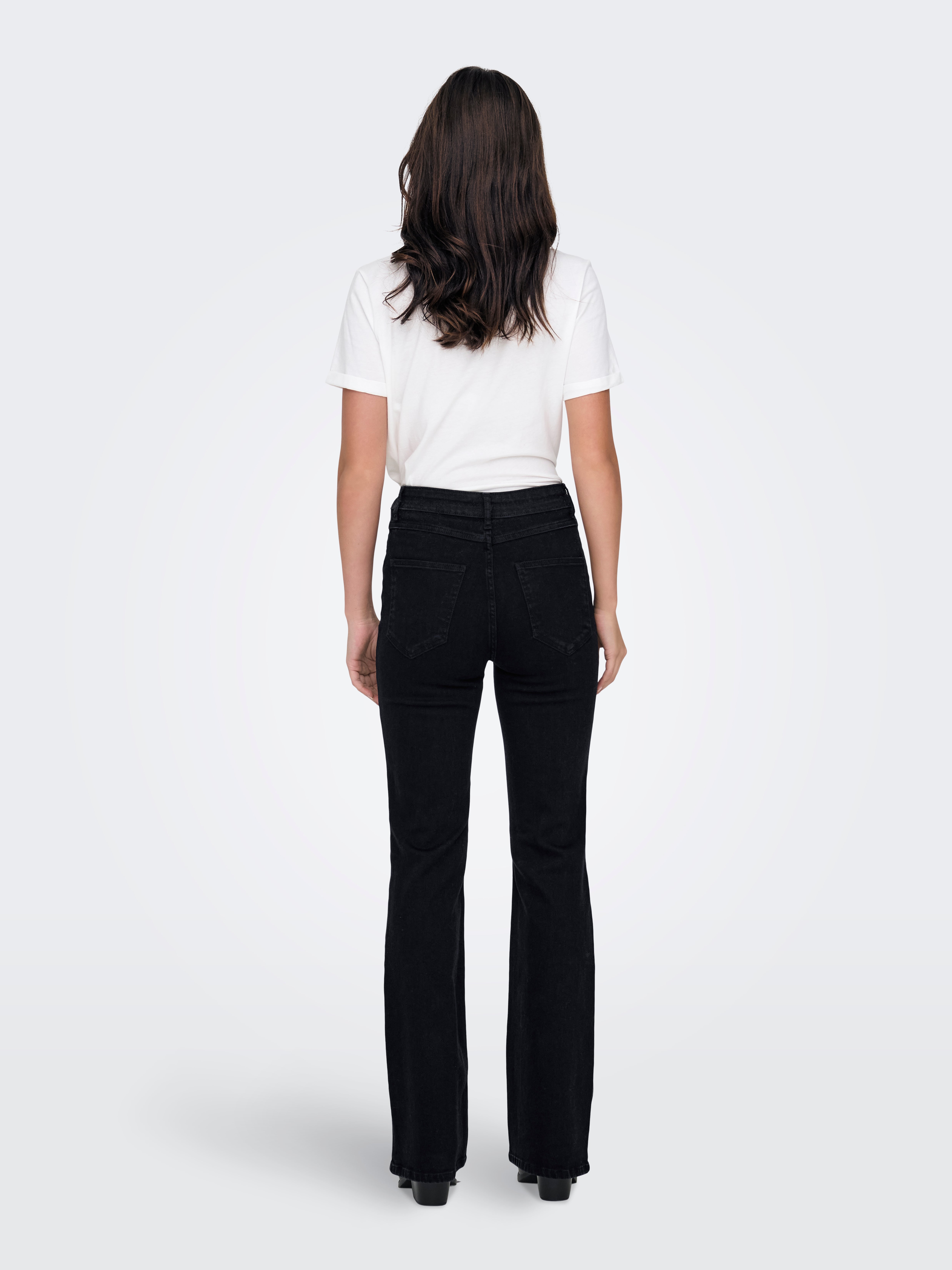 ONLLUNA Hohe Taille Ausgestellt Jeans Black