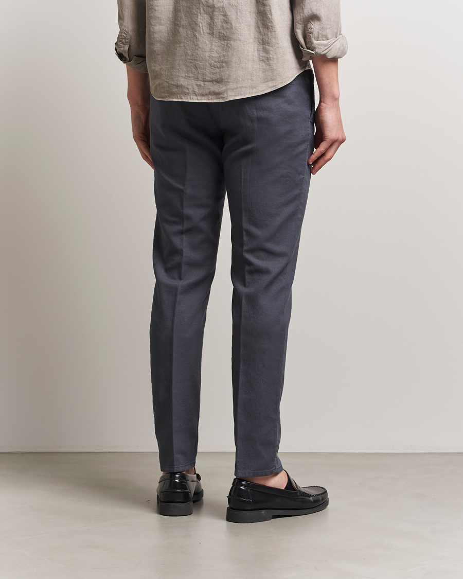 Incotex Slim Fit Basket Weave Cotton Slacks Dark Grey
