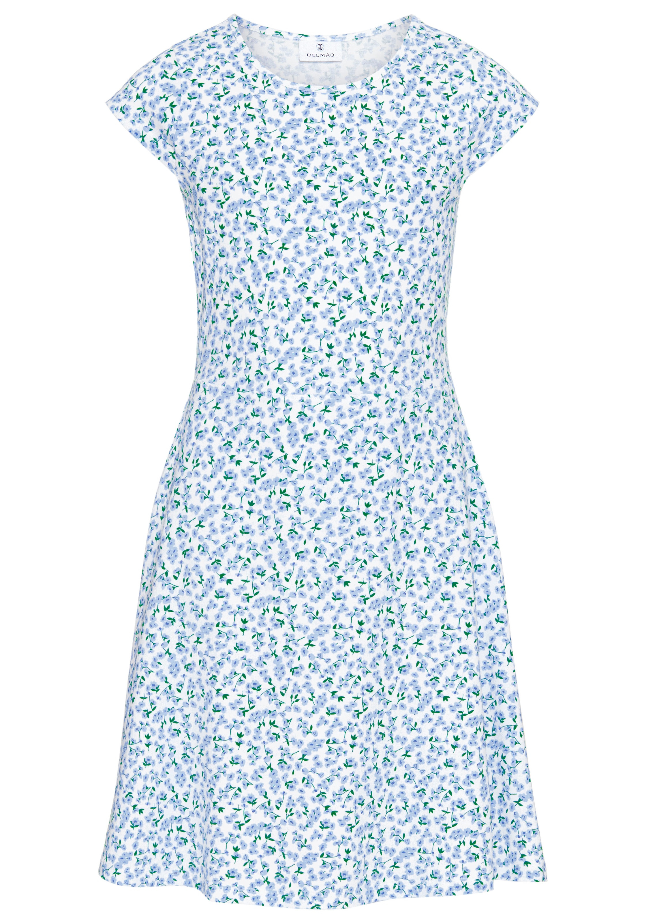 KIDSWORLD Jerseykleid »Skaterkleid in Allover-Design« Ohne Taschen weich fallendes Jersey-Kleid