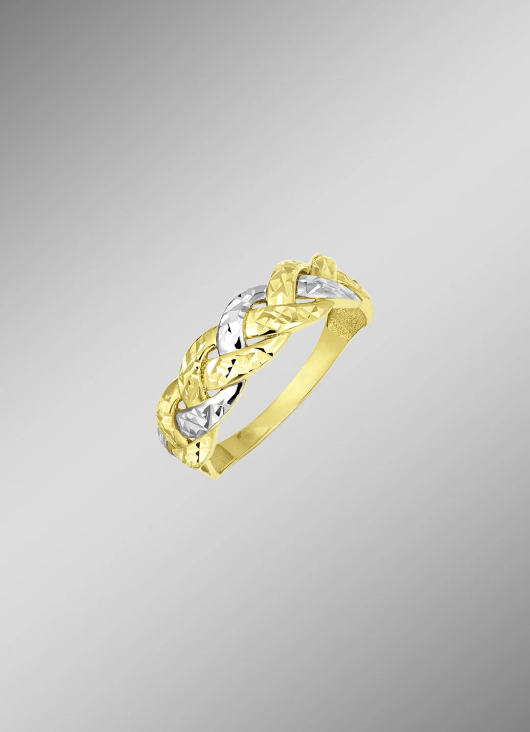Diamantierter Damenring in Bicolor