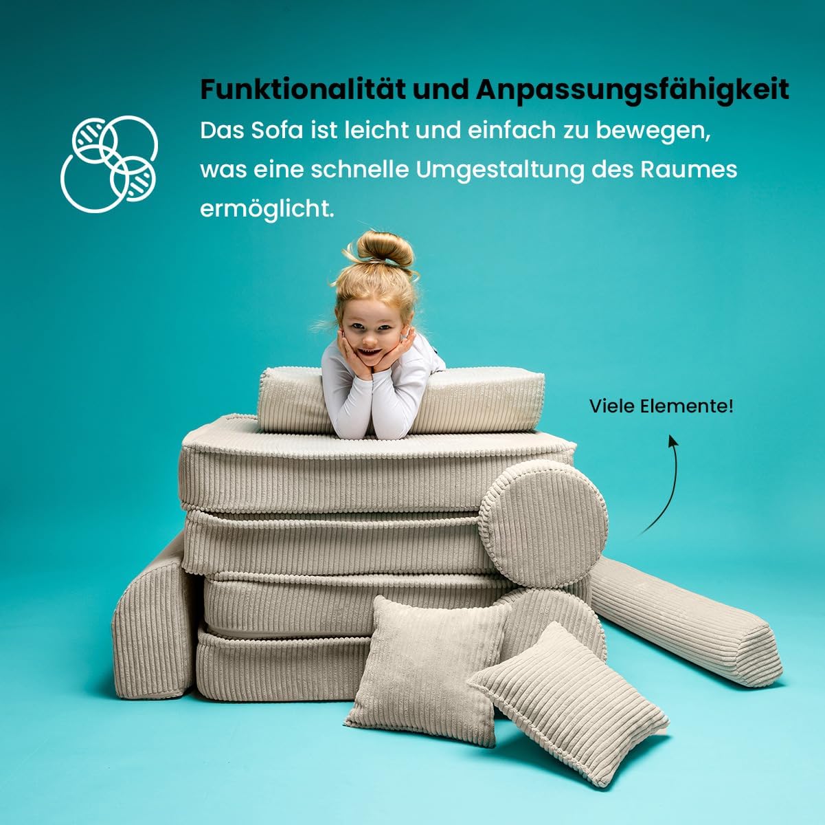 MEOWBABY Kindersofa – Spielsofa für Kinder – Weiche Klappsofa mit Schlaffunktion – Kuschelecke für Kinderzimmer, Aesthetic, Puderrosa