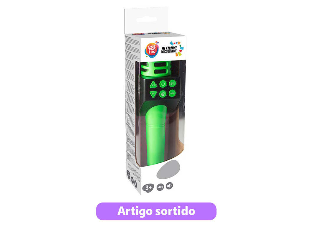 MICROFONE DE KARAOKE ONE TWO FUN 7X7X24CM