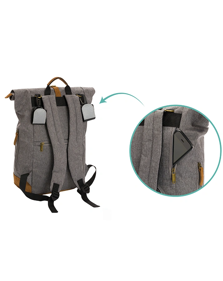 Wickelrucksack BERLIN (39x16x53) in grau melange