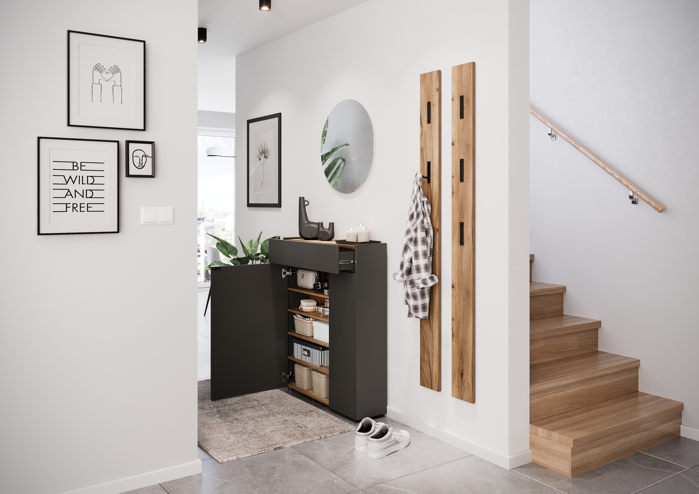 GERMANIA Mehrzweckschrank »Ameca« 1 Stk. tlg. mit geringer Tiefe - ideal für schmale Flure, Breite 83 cm