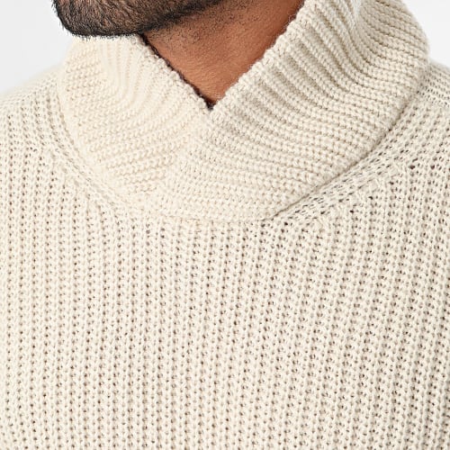 Pull Col Montant Beige