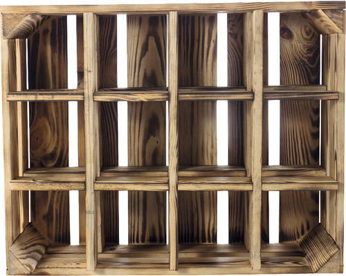 Flessenrekdoos, hout, gevlamd, 50x40x23 cm