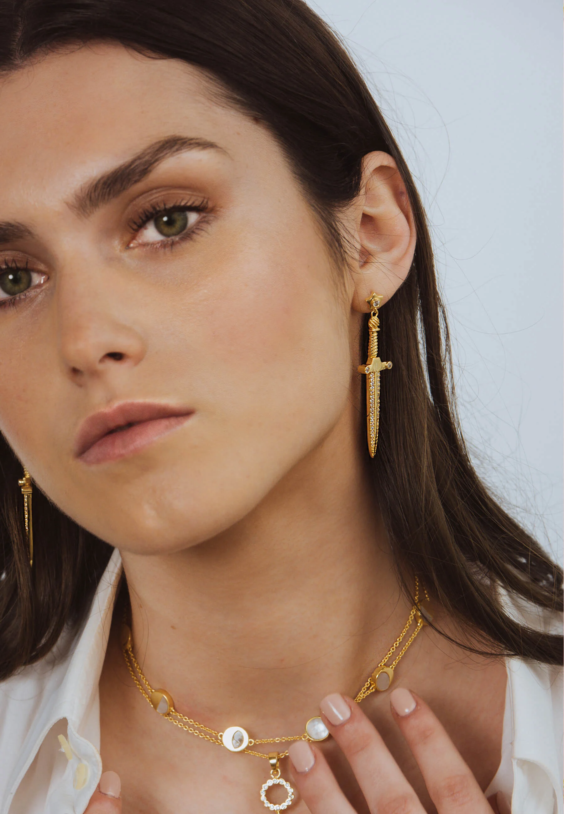 QUEEN OF SWORDS - Boucles d'oreilles | Doré