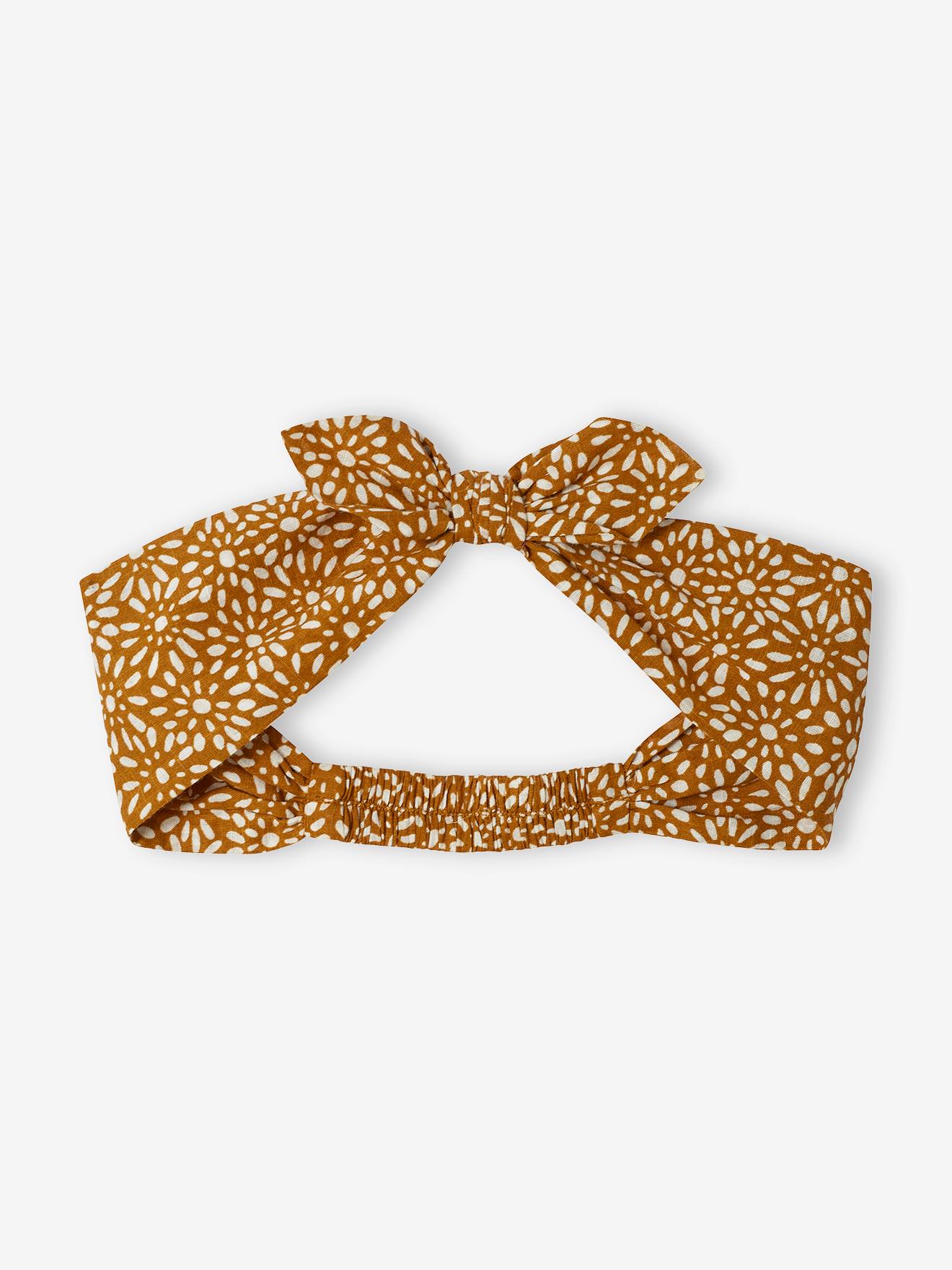 Conjunto de macacão e faixa de cabelo estampados para bebê menina, estampa verde média.