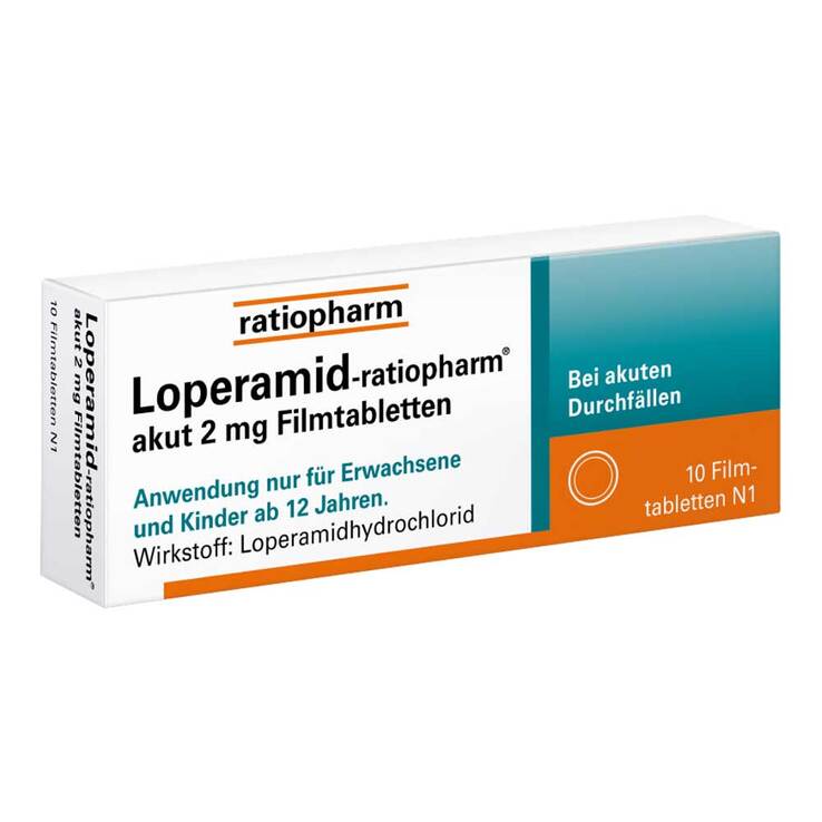 Loperamid-ratiopharm® akut 2 mg Filmtabletten, 10 St