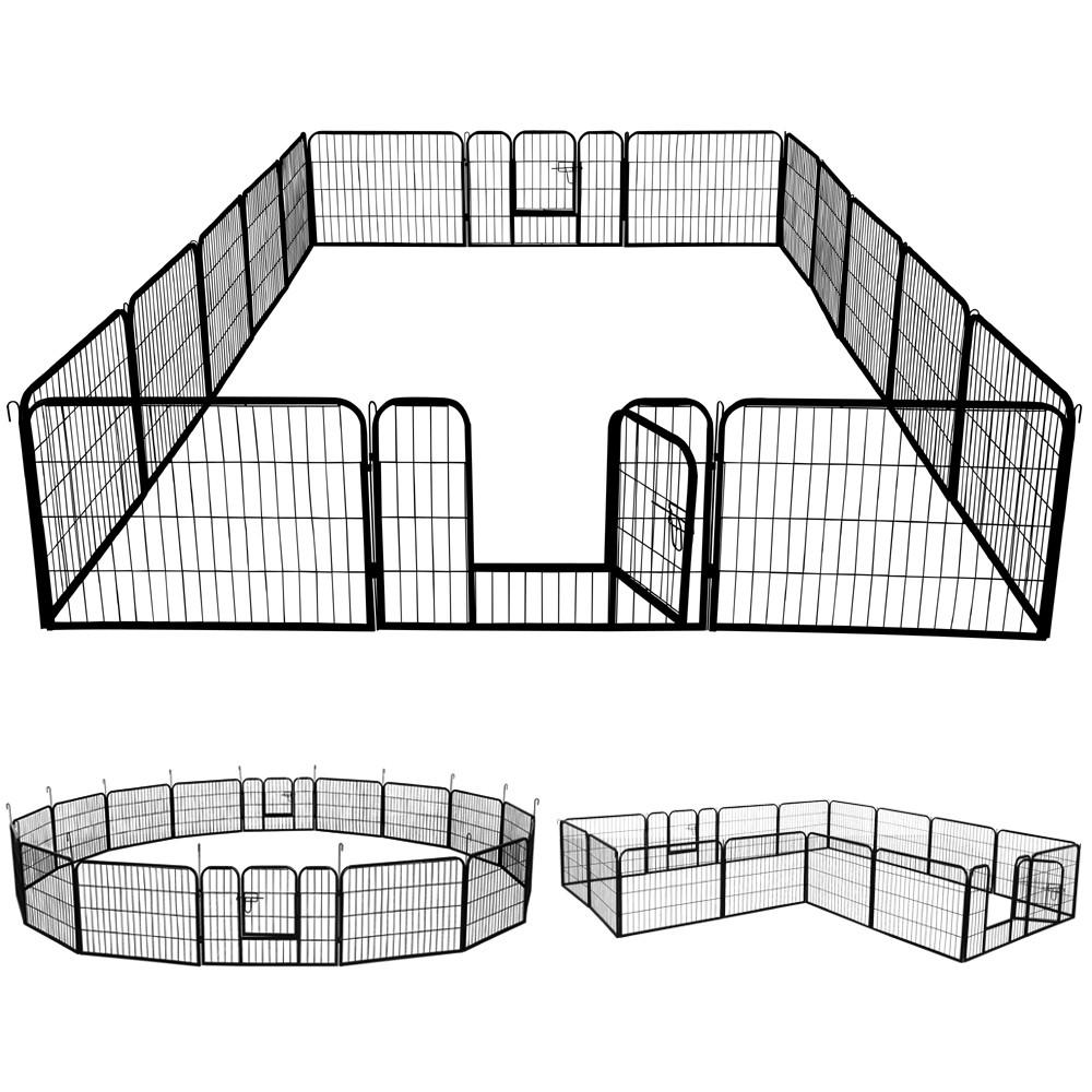 Yaheetech Freigehege Welpenlaufstall Welpenzaun Gehege Laufstall,Outdoor oder Indoor (16 Panele)