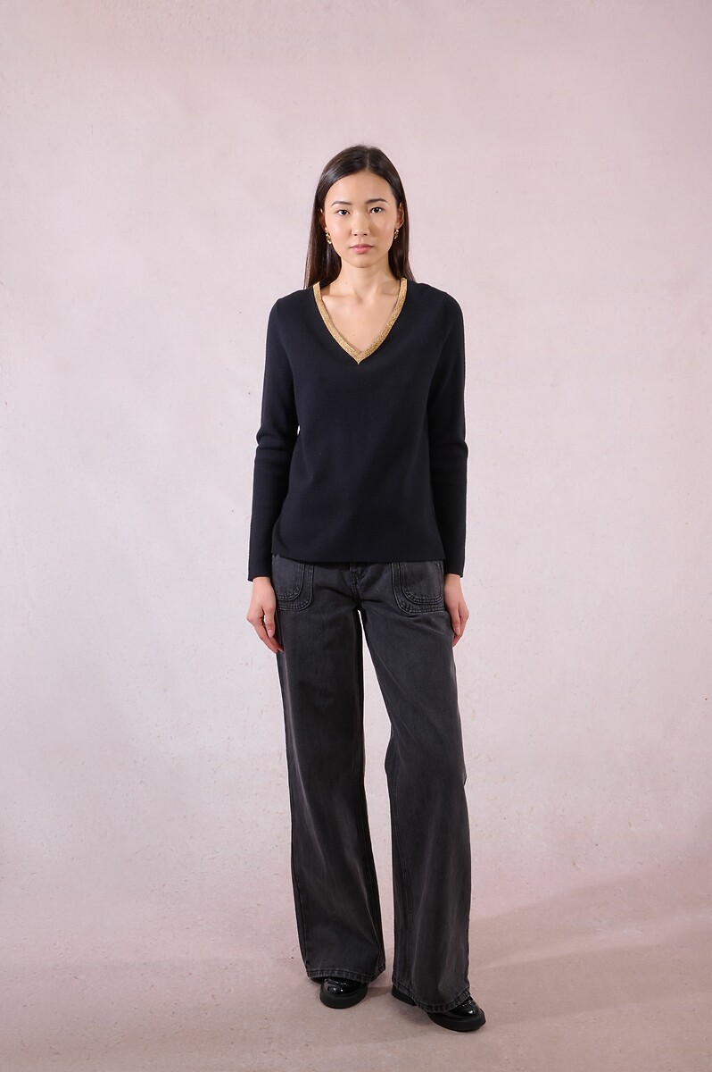 MOLLY BRACKEN<br>Suéter com gola iridescente