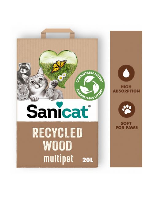 Sanicat Recycled Wood Pellets - Kattenbakvulling - 20 l