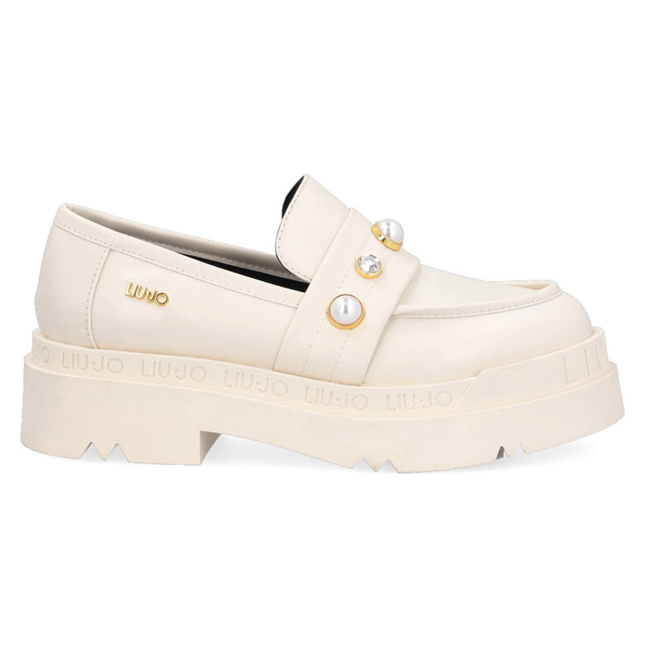 Liu-Jo Mocassins en Cuir Love écrus