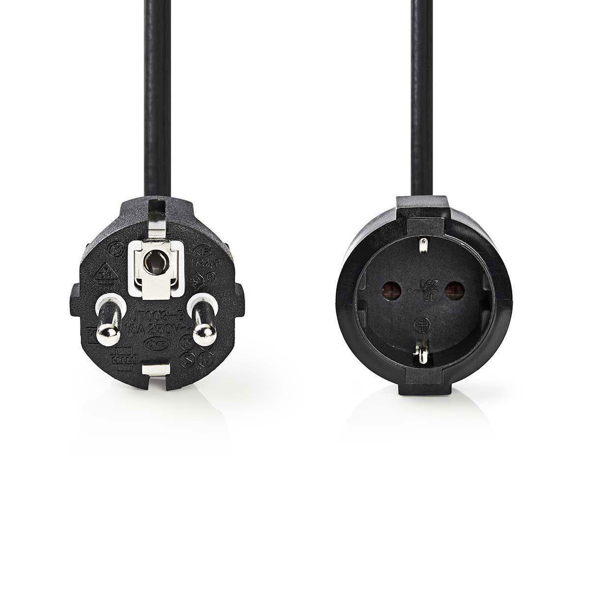 Nedis Rallonge électrique droite noire - 5 mètres