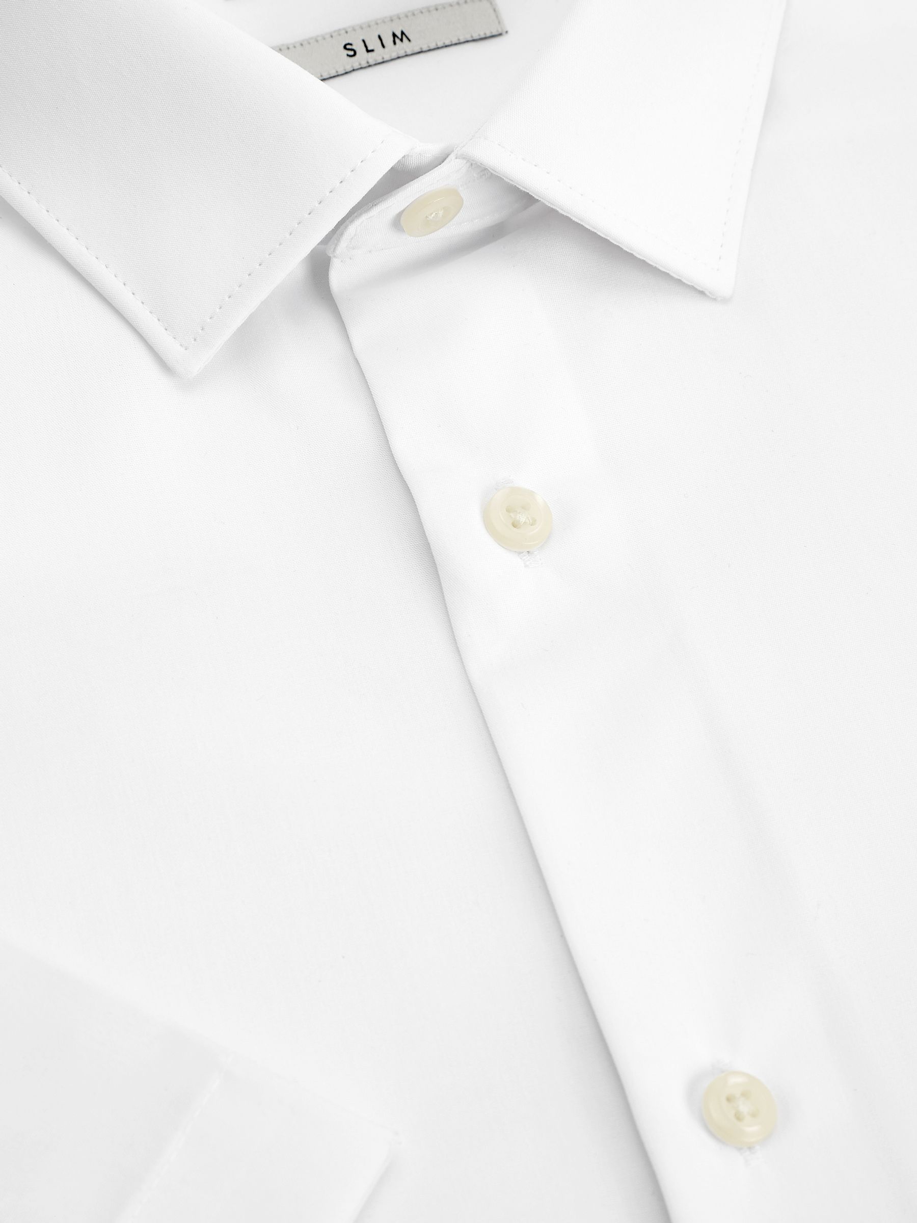 Wit - Slim Fit - Verpakking van 3 eenvoudig te strijken, nette overhemden met korte mouwen