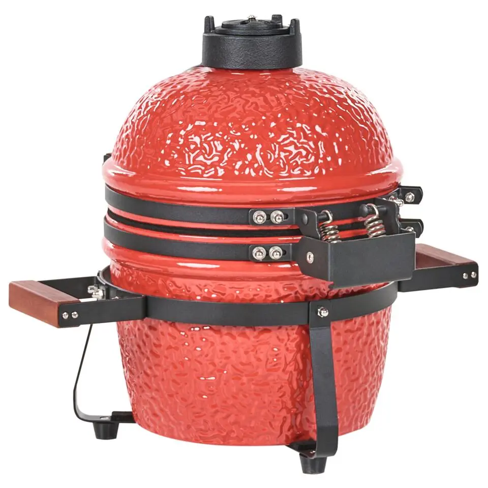 KAMADO - Mini houtskoolgrill - Rood - Keramiek