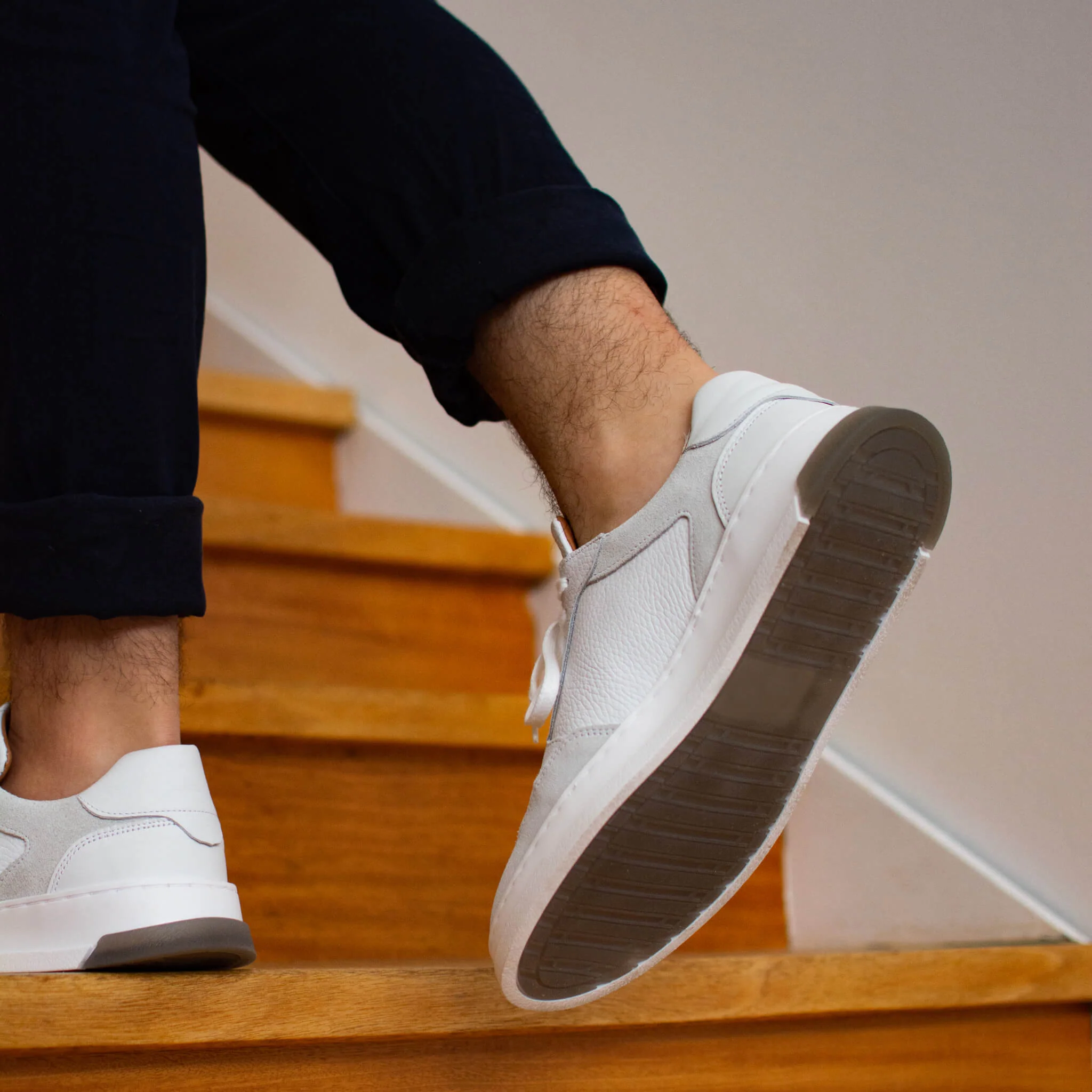 Dutone-Sneakers / Basket en cuir blanc