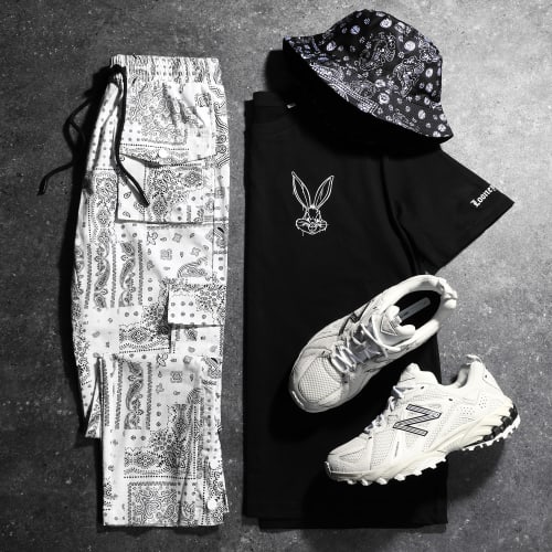 Pantalon Cargo Blanc Bandana