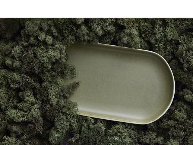 Studio Round Serveringsfad Matte white/Matte moss