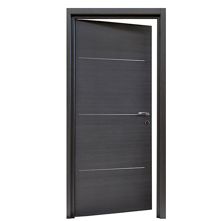 Bloc-porte Triaconta gris H.204 x l.83 cm, poussant gauche