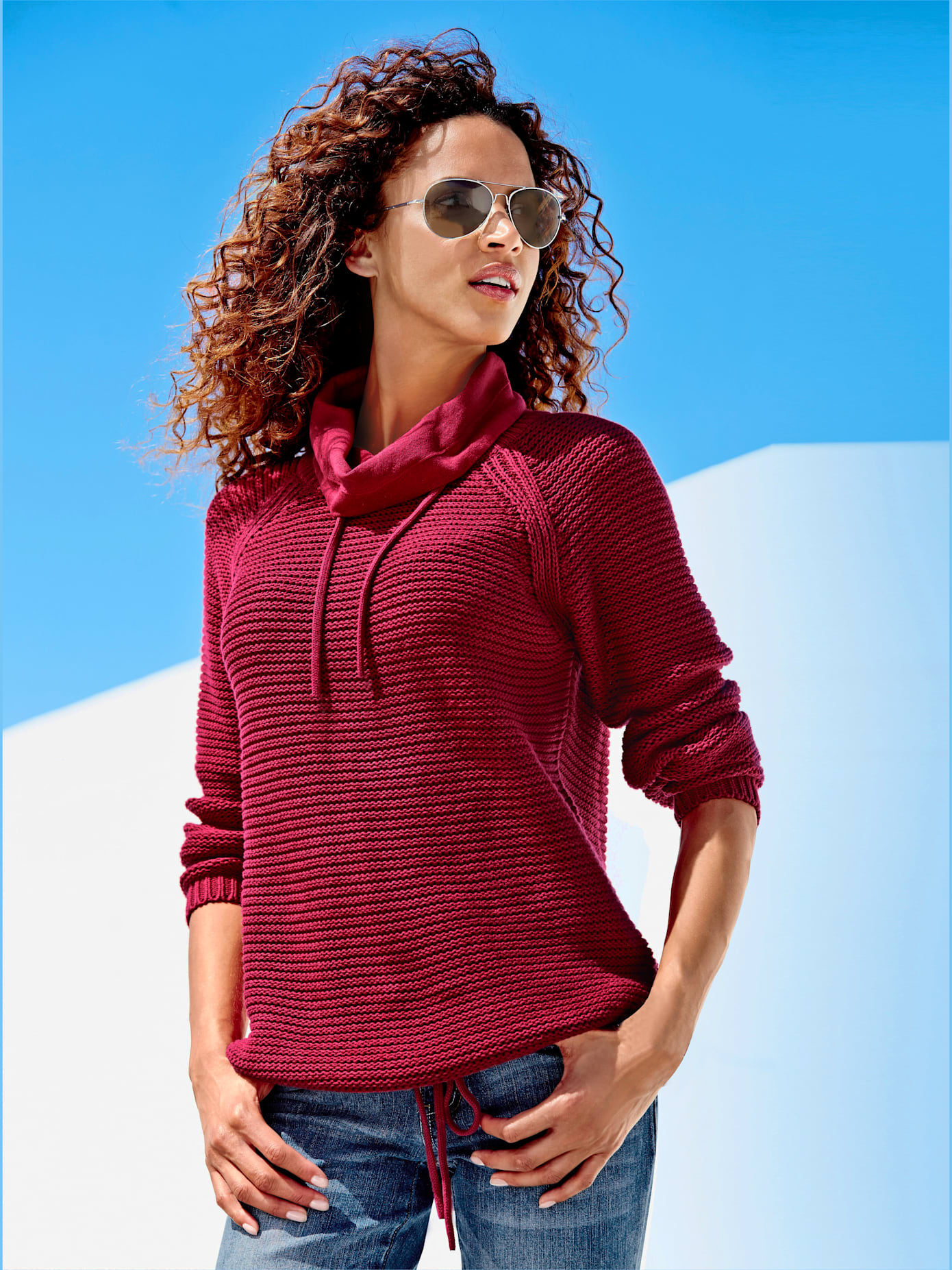 Pull à col roulé pur coton
