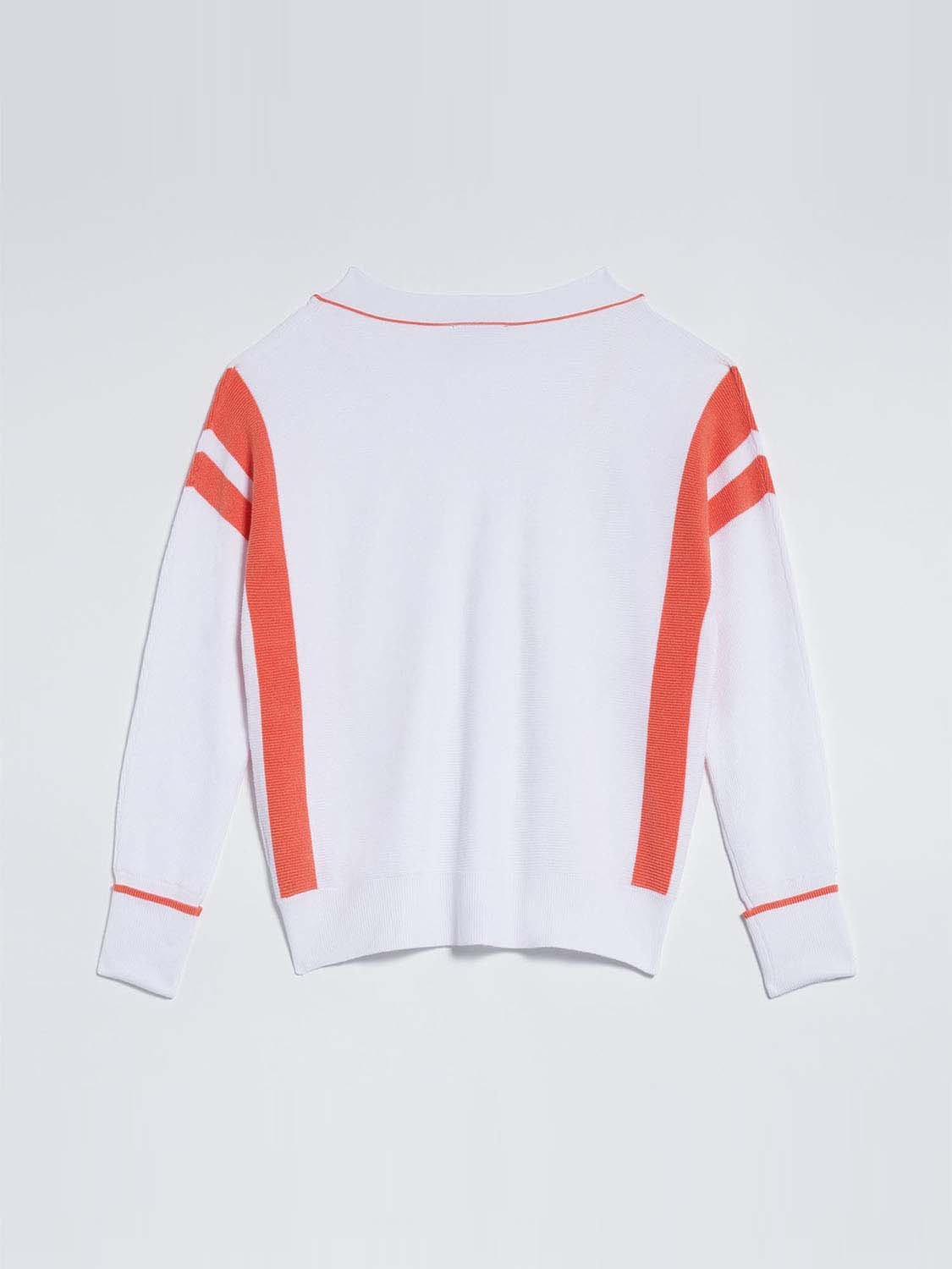 Pull Femme Oversize Col V Blanc