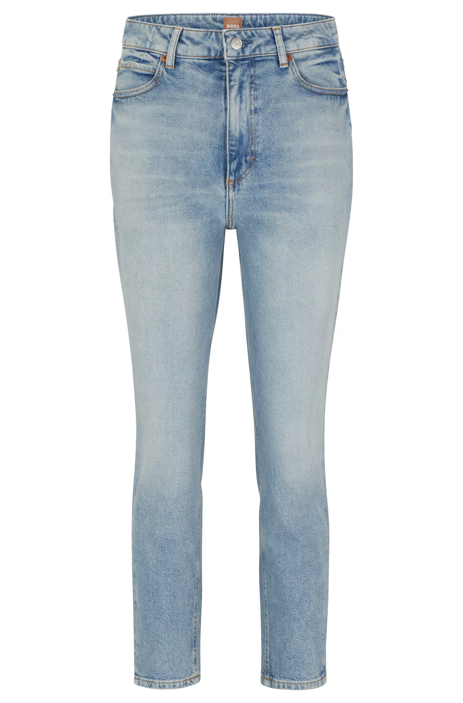 Calça jeans BOSS preta de cintura alta em denim azul com elasticidade confortável