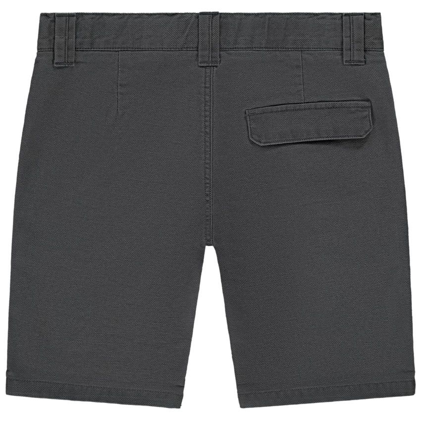 Bermuda en coton uni avec empiècements volets pour garçon - Gris foncé
