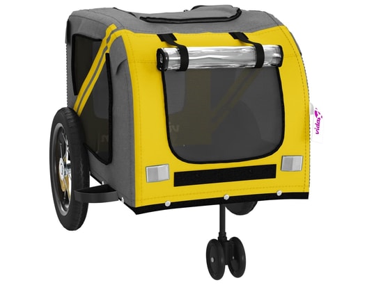 VIDAXL - Remorque de vélo pour chien jaune et noir tissu oxford et fe...