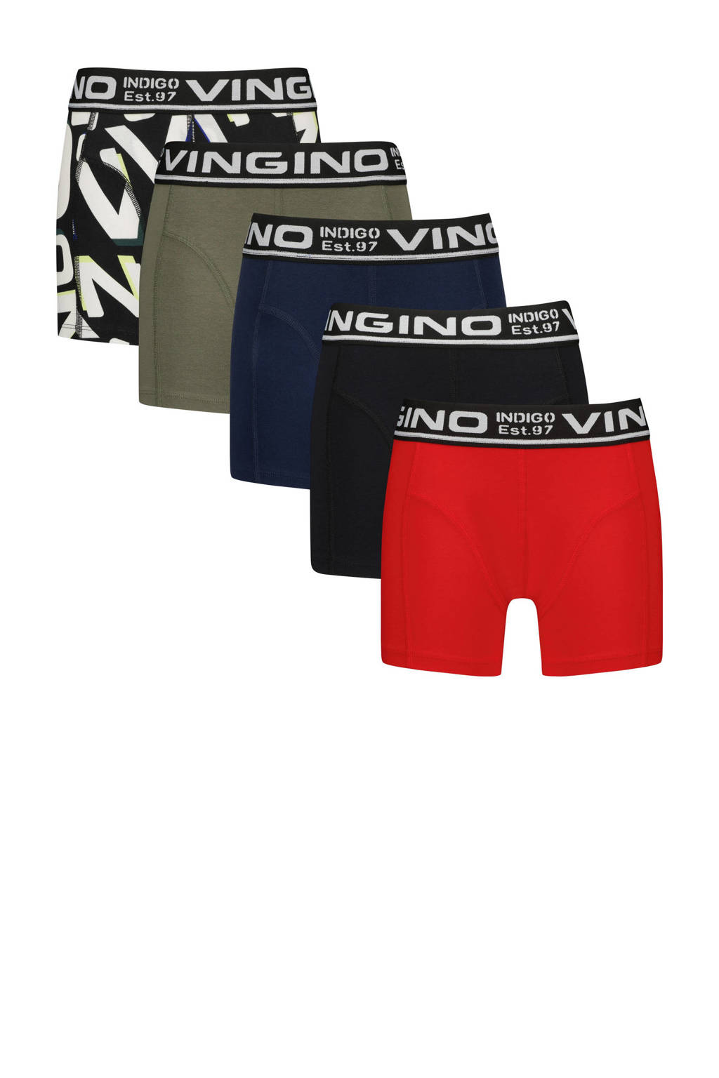 boxershort - set van 5 rood/multicolor